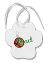 Matching Family Ornament Dad Paw Print Shaped Ornament-Ornament-TooLoud-White-Davson Sales