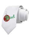 Matching Family Ornament Dad Printed White Necktie