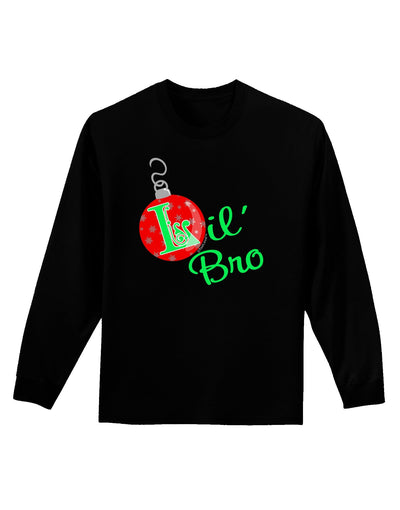 Matching Family Ornament Lil Bro Adult Long Sleeve Dark T-Shirt-Ornament-TooLoud-Black-Small-Davson Sales