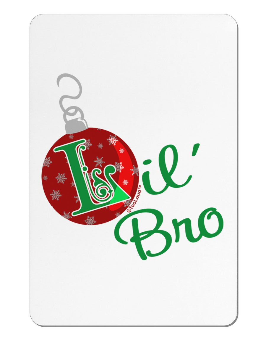 Matching Family Ornament Lil Bro Aluminum Magnet-Ornament-TooLoud-White-Davson Sales