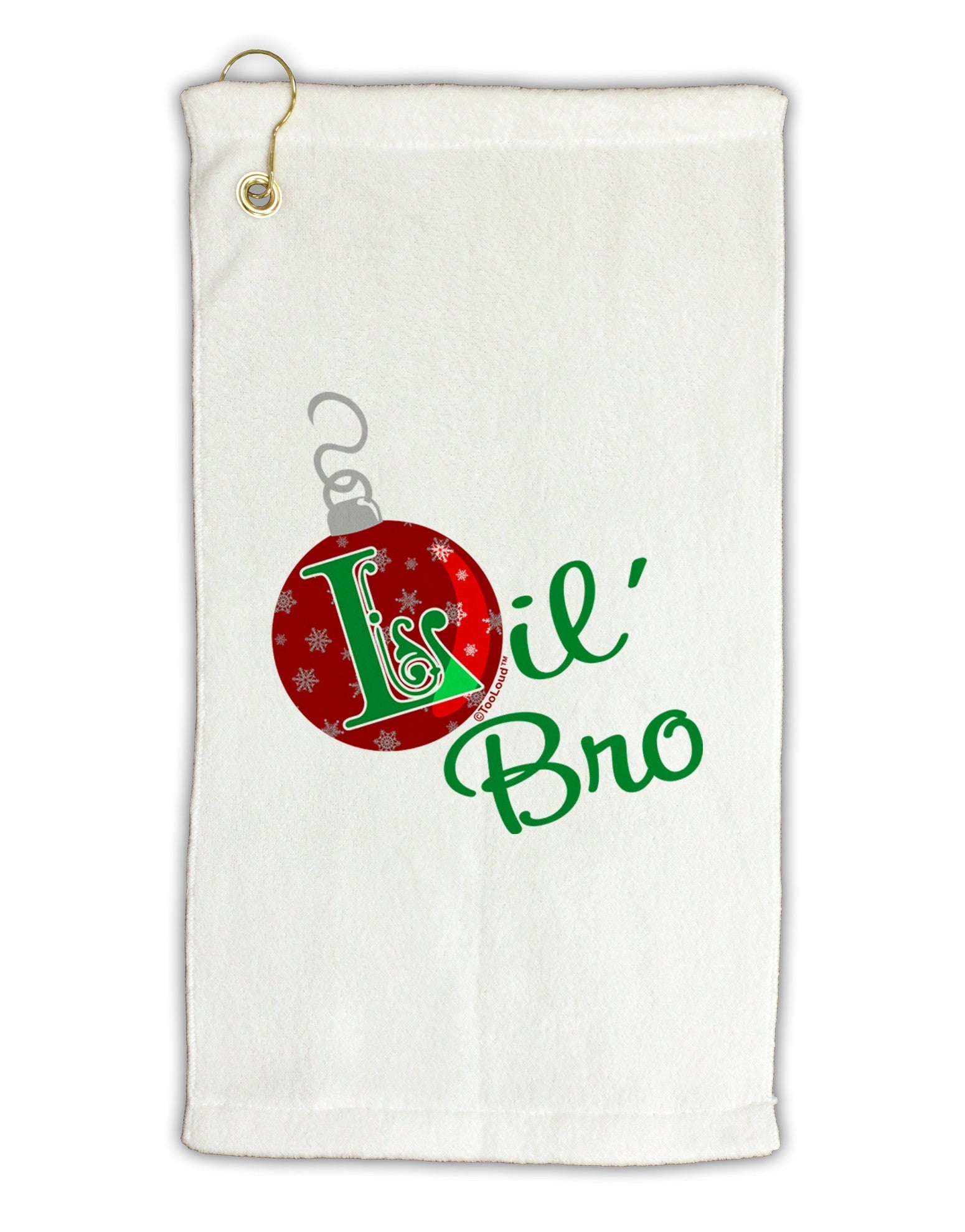 Matching Family Ornament Lil Bro Micro Terry Gromet Golf Towel 16 x 25 inch-Ornament-TooLoud-White-Davson Sales