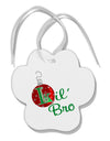 Matching Family Ornament Lil Bro Paw Print Shaped Ornament-Ornament-TooLoud-White-Davson Sales