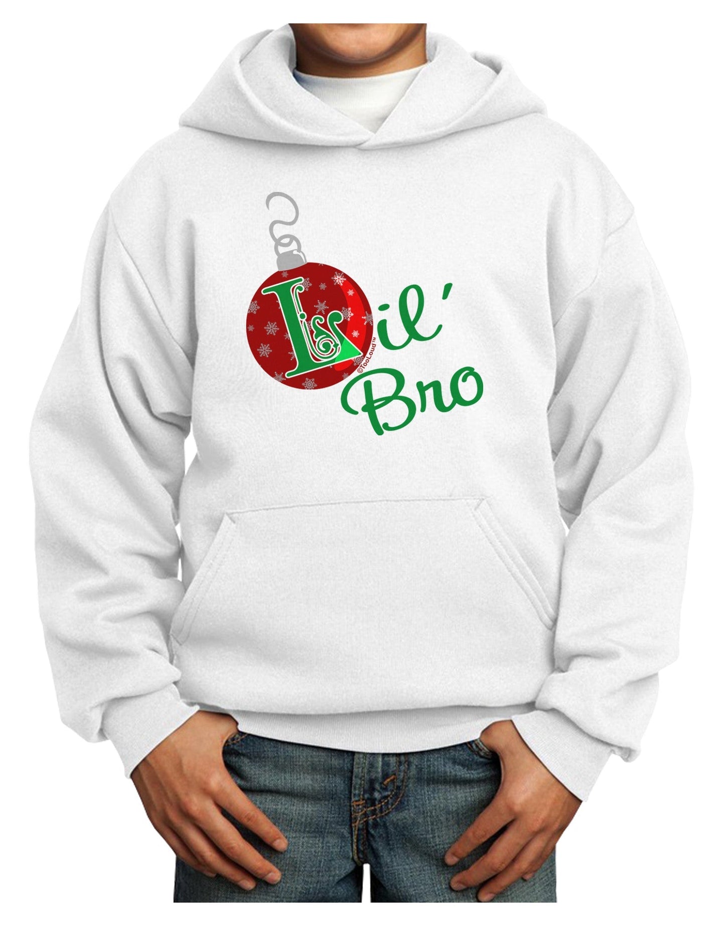Matching Family Ornament Lil Bro Youth Hoodie Pullover Sweatshirt-Youth Hoodie-TooLoud-White-XS-Davson Sales