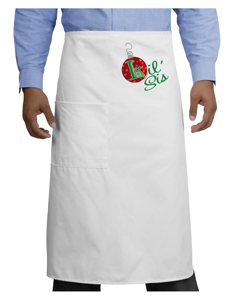 Matching Family Ornament Lil Sis Adult Bistro Apron-Bistro Apron-TooLoud-White-One-Size-Adult-Davson Sales