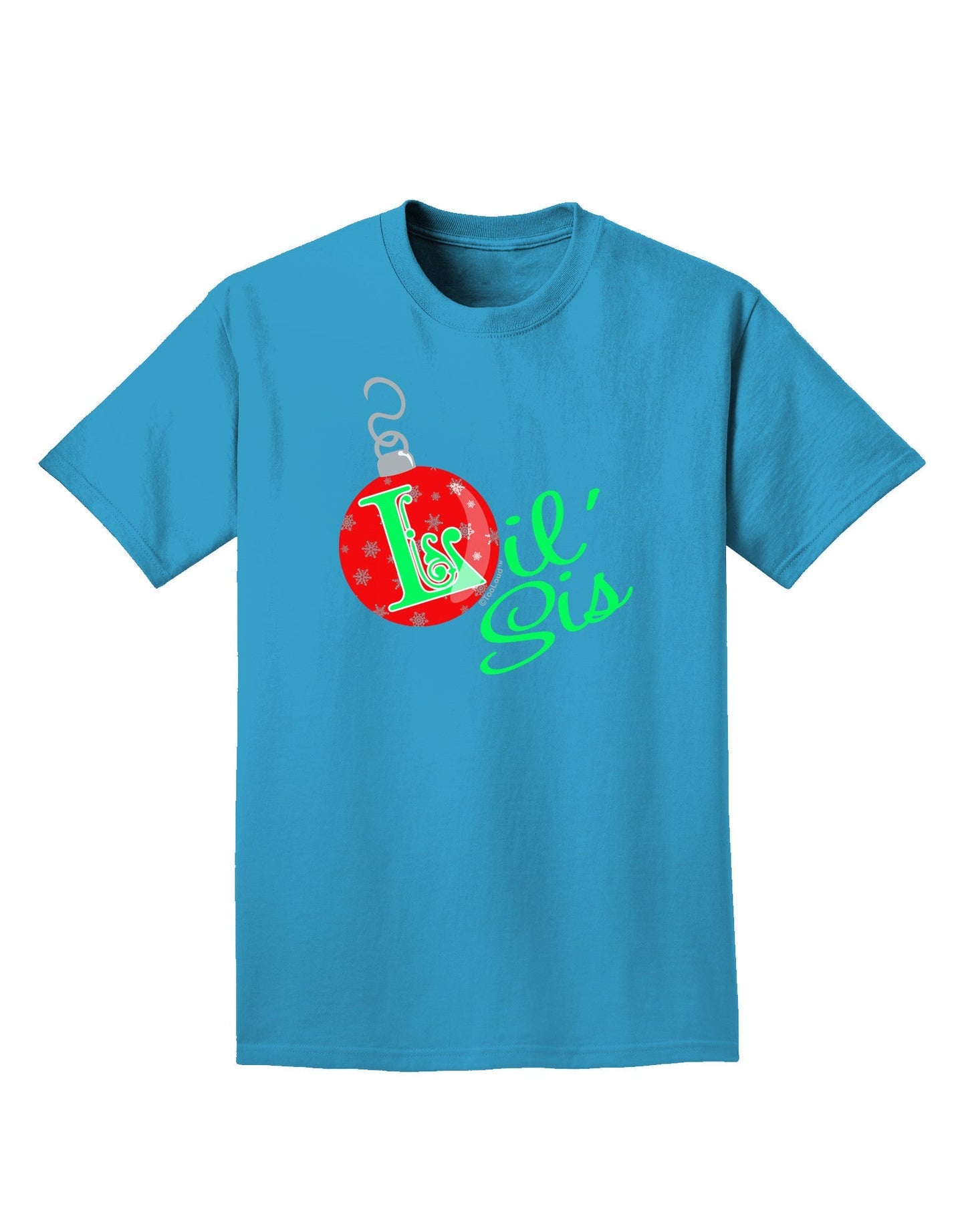 Matching Family Ornament Lil Sis Adult Dark T-Shirt-Mens T-Shirt-TooLoud-Turquoise-Small-Davson Sales