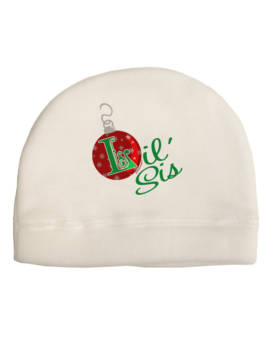 Matching Family Ornament Lil Sis Adult Fleece Beanie Cap Hat-Ornament-TooLoud-White-One-Size-Fits-Most-Davson Sales