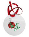 Matching Family Ornament Lil Sis Circular Metal Ornament-Ornament-TooLoud-White-Davson Sales