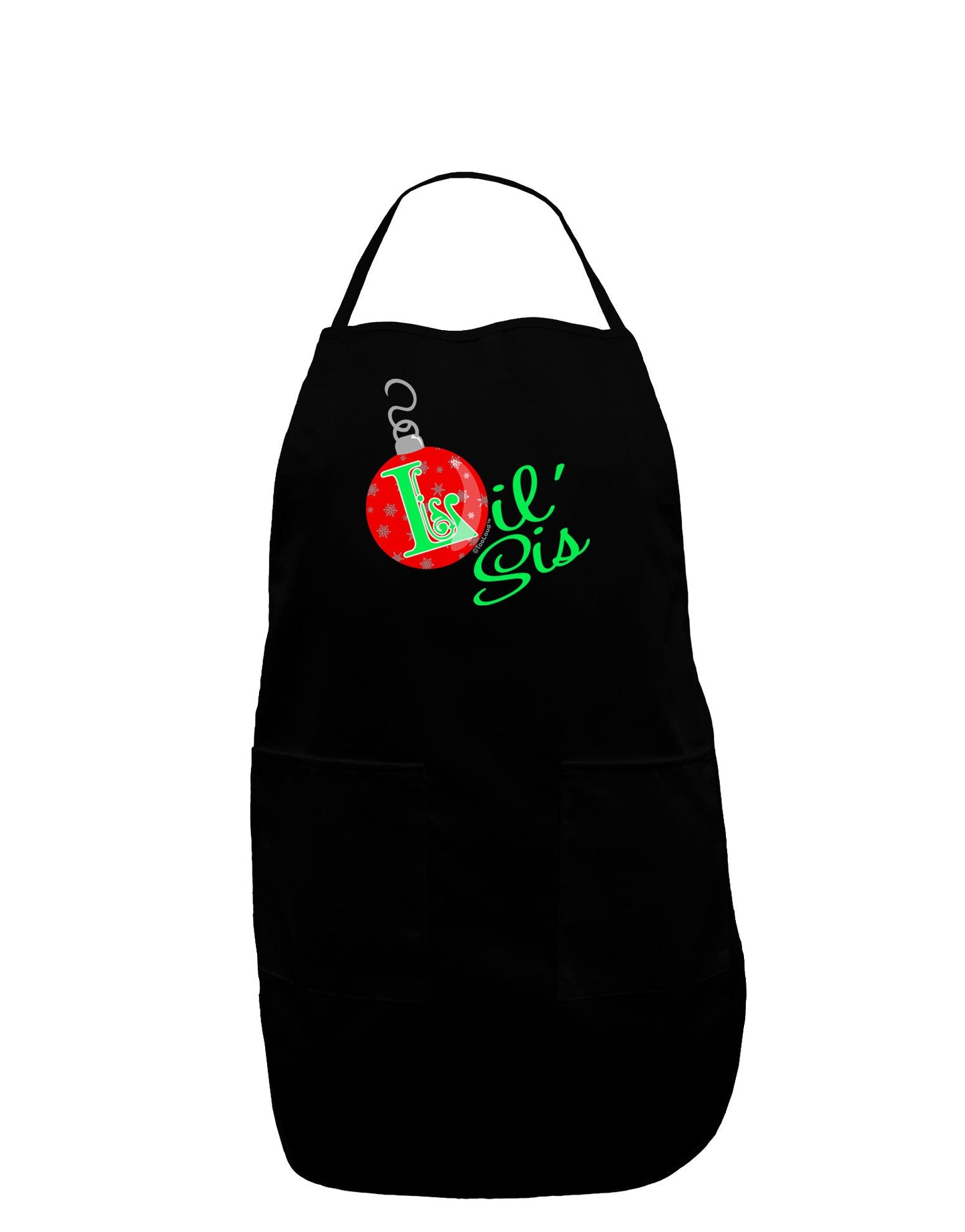 Matching Family Ornament Lil Sis Dark Adult Apron-Bib Apron-TooLoud-Black-One-Size-Davson Sales