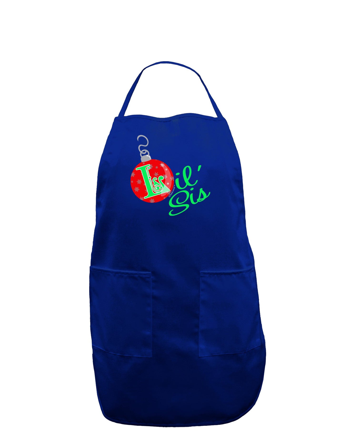 Matching Family Ornament Lil Sis Dark Adult Apron-Bib Apron-TooLoud-Royal Blue-One-Size-Davson Sales