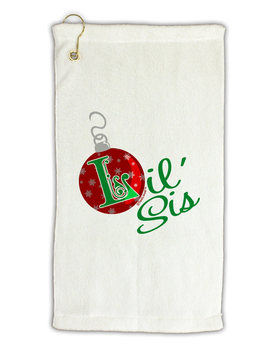 Matching Family Ornament Lil Sis Micro Terry Gromet Golf Towel 16 x 25 inch-Ornament-TooLoud-White-Davson Sales