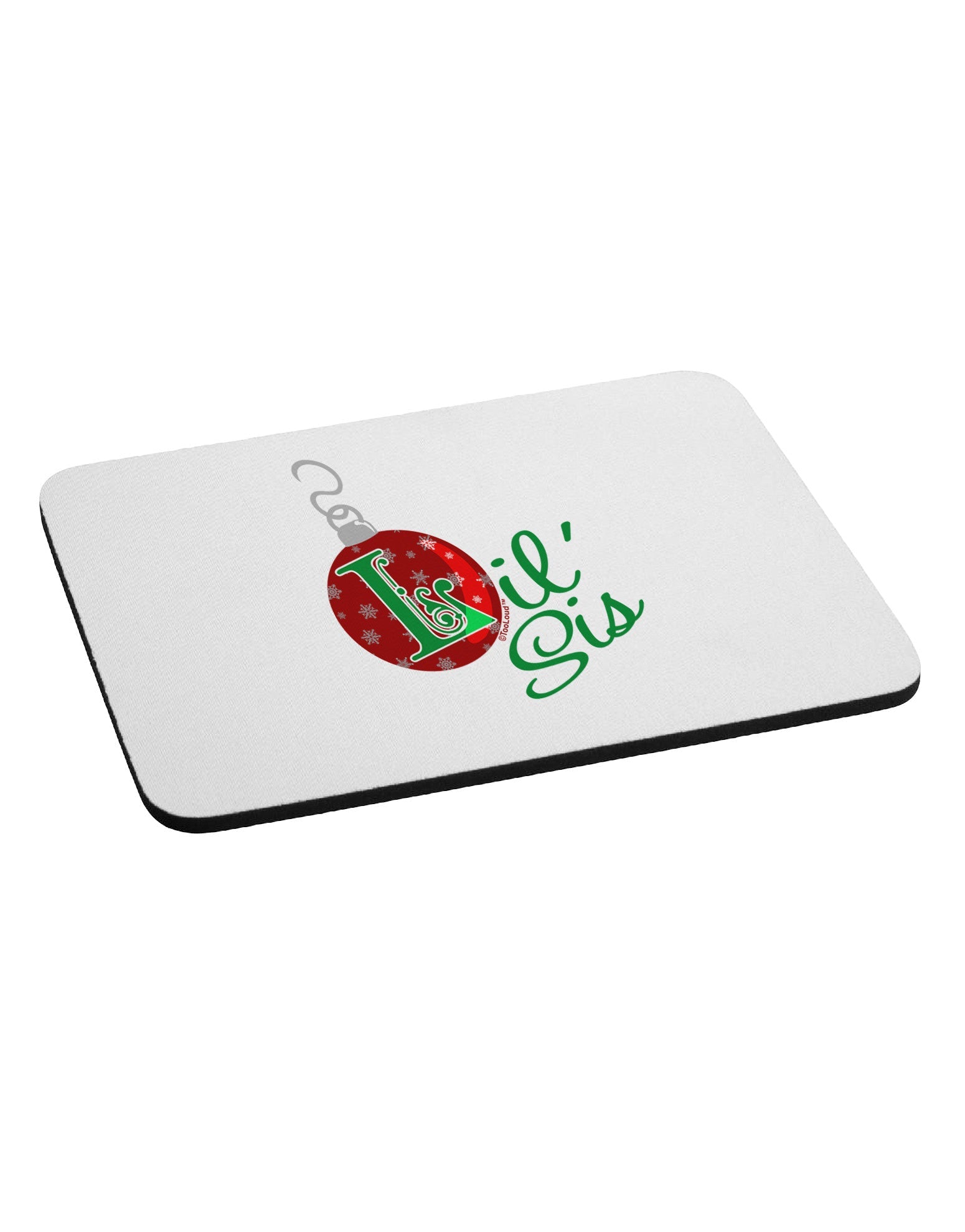 Matching Family Ornament Lil Sis Mousepad-Ornament-TooLoud-White-Davson Sales