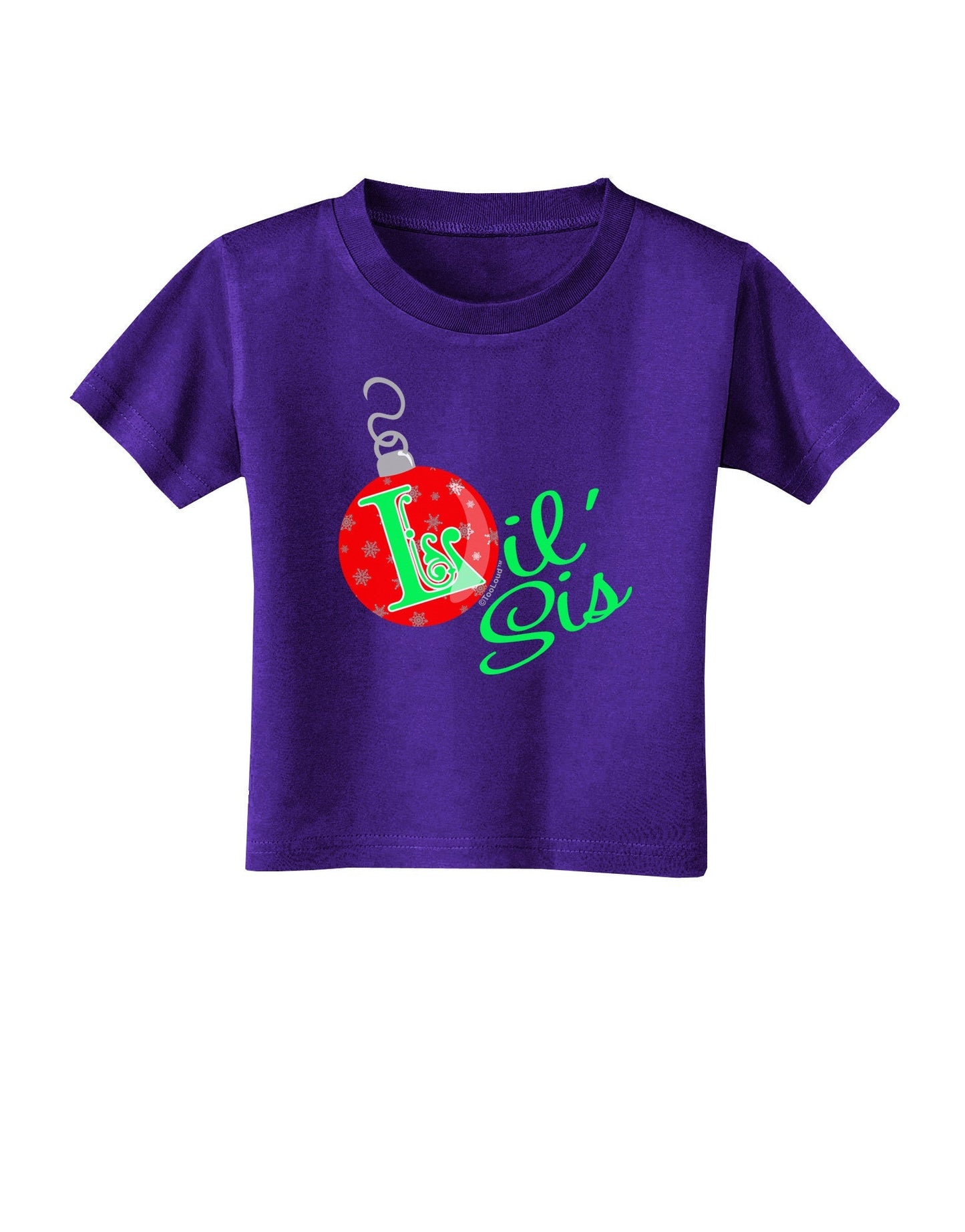 Matching Family Ornament Lil Sis Toddler T-Shirt Dark-Toddler T-Shirt-TooLoud-Purple-2T-Davson Sales