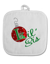 Matching Family Ornament Lil Sis White Fabric Pot Holder Hot Pad-Pot Holder-TooLoud-White-Davson Sales