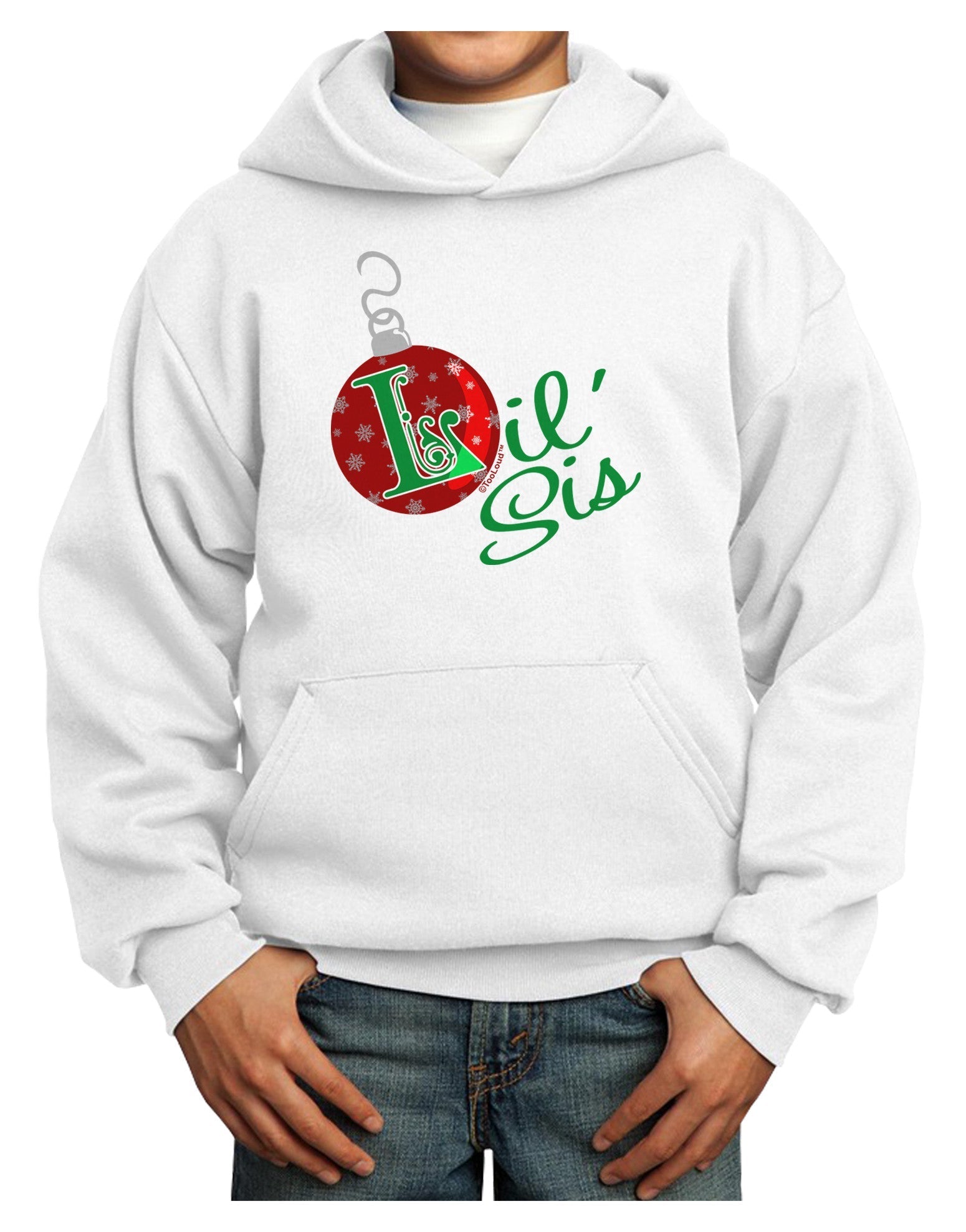 Matching Family Ornament Lil Sis Youth Hoodie Pullover Sweatshirt-Youth Hoodie-TooLoud-White-XS-Davson Sales