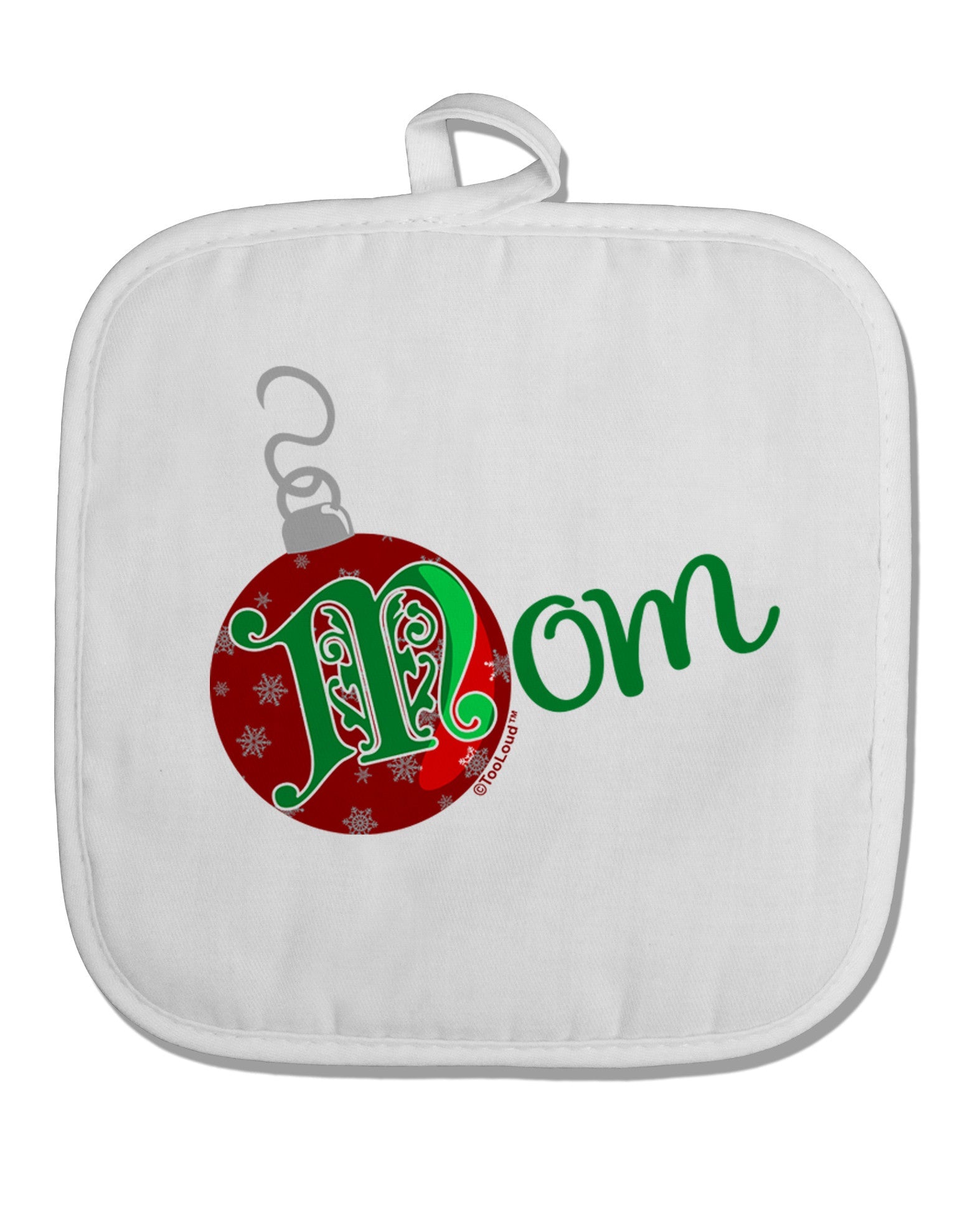 Matching Family Ornament Mom White Fabric Pot Holder Hot Pad-Pot Holder-TooLoud-White-Davson Sales