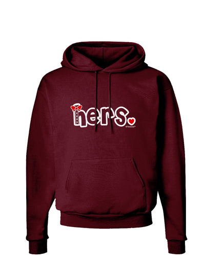 Matching His and Hers Design - Hers - Red Bow Tie Dark Hoodie Sweatshirt by TooLoud