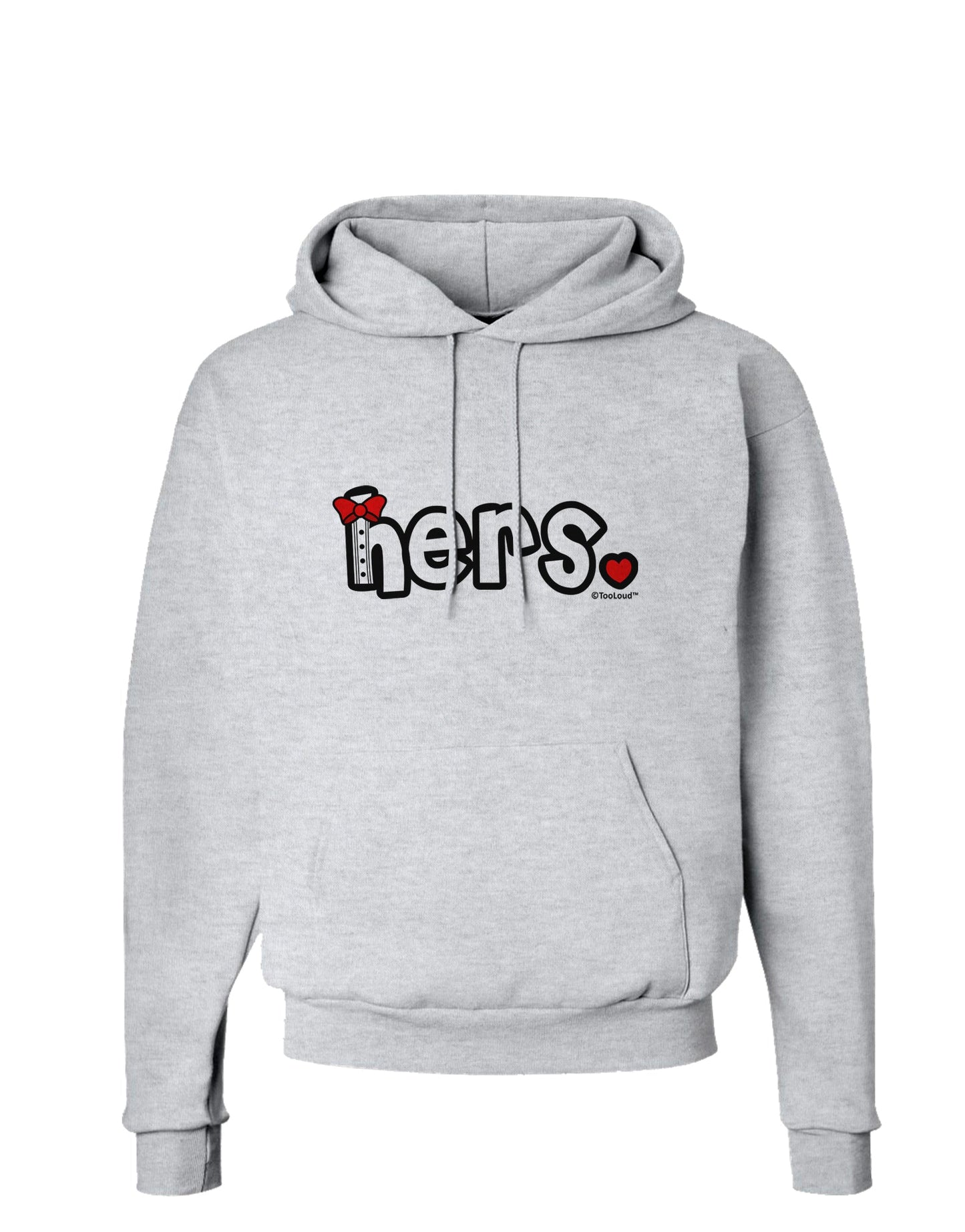 Matching His and Hers Design - Hers - Red Bow Tie Hoodie Sweatshirt by TooLoud-Hoodie-TooLoud-AshGray-Small-Davson Sales