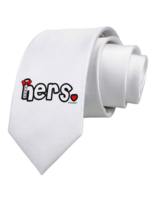 Matching His and Hers Design - Hers - Red Bow Tie Printed White Necktie by TooLoud