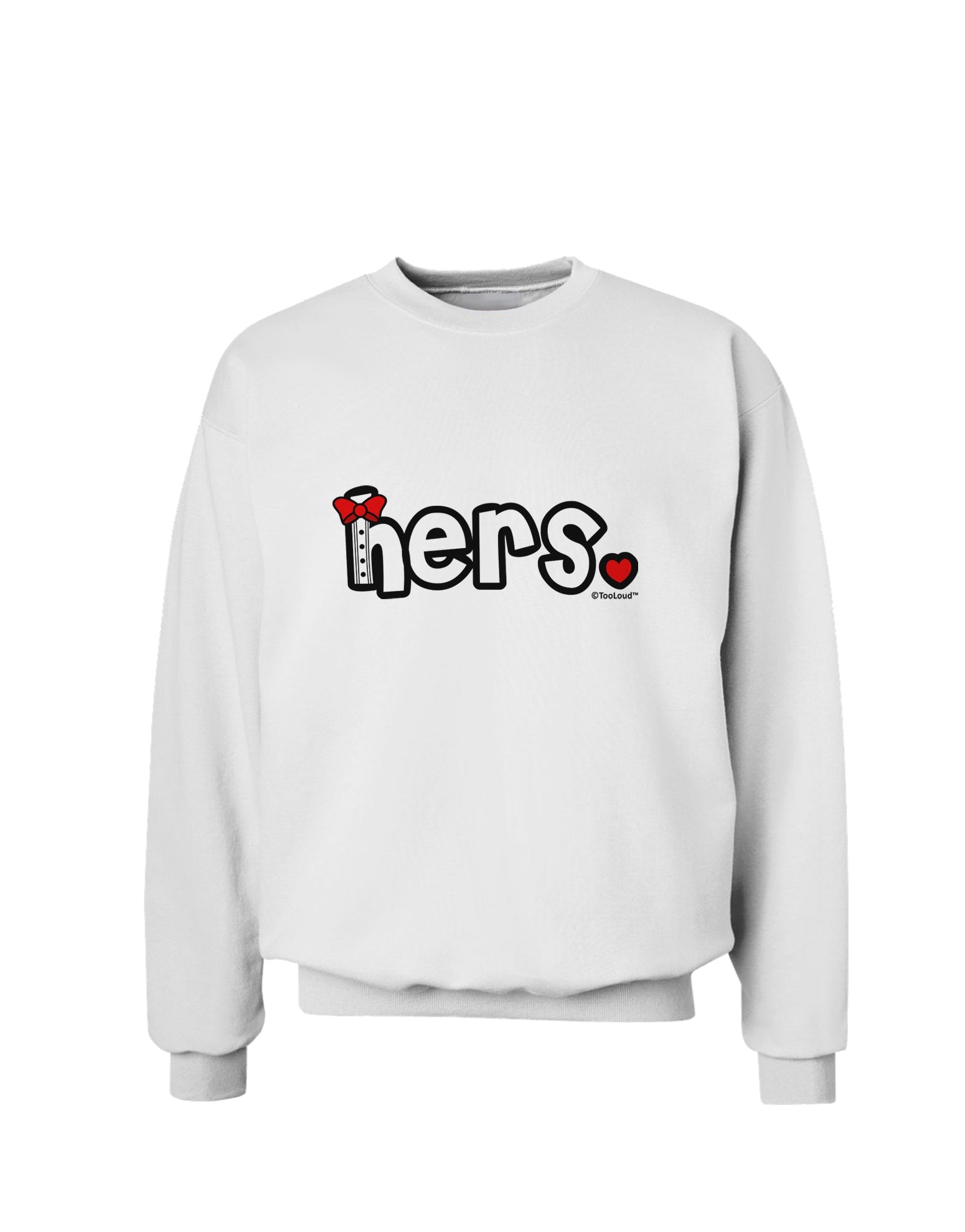 Matching His and Hers Design - Hers - Red Bow Tie Sweatshirt by TooLoud-Sweatshirts-TooLoud-White-Small-Davson Sales