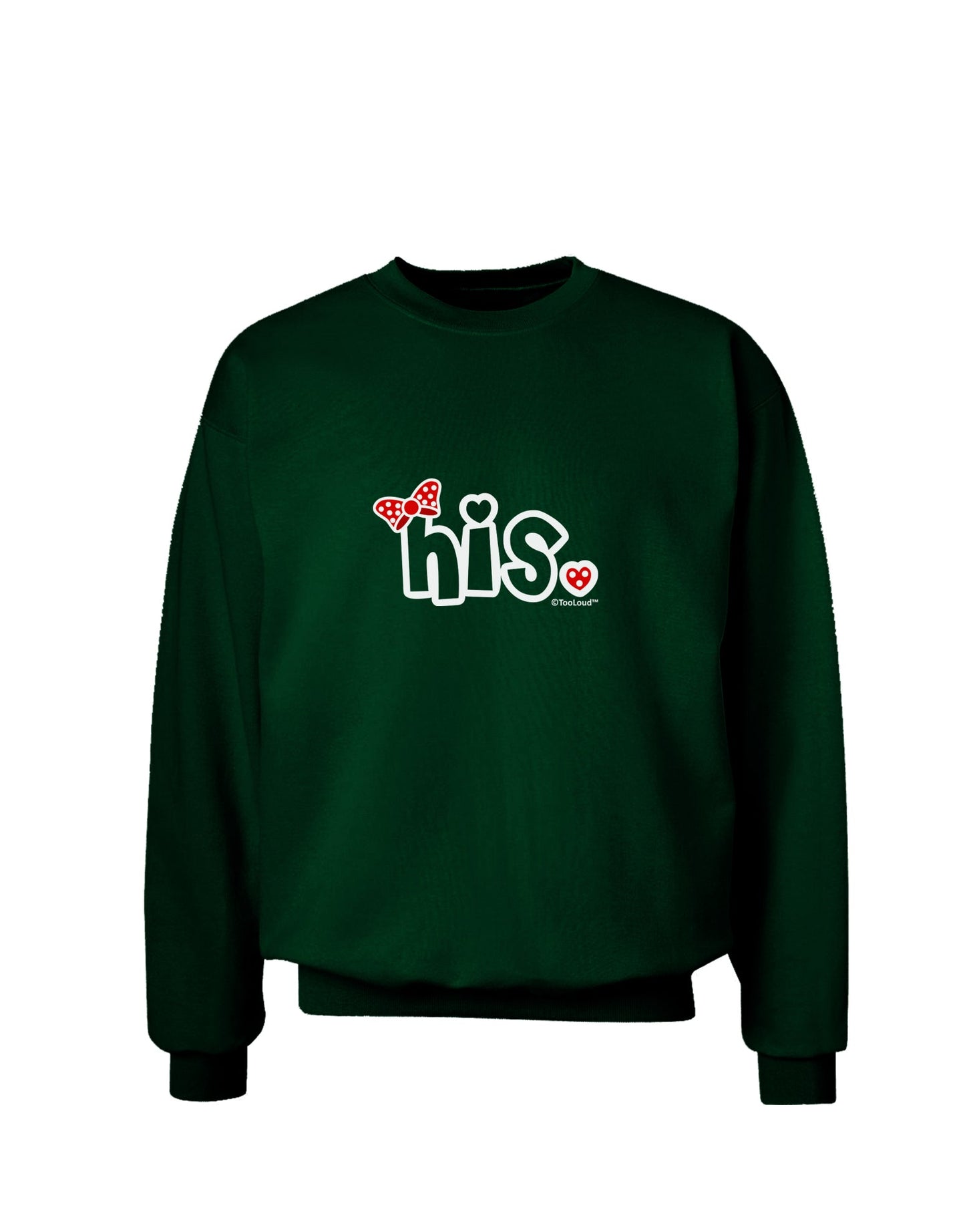 Matching His and Hers Design - His - Red Bow Adult Dark Sweatshirt by TooLoud-Sweatshirts-TooLoud-Deep-Forest-Green-Small-Davson Sales