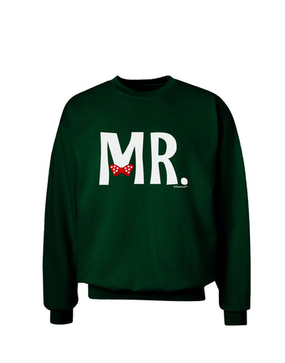 Matching Mr and Mrs Design - Mr Bow Tie Adult Dark Sweatshirt by TooLoud-Sweatshirts-TooLoud-Deep-Forest-Green-Small-Davson Sales