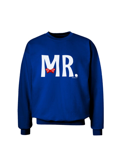 Matching Mr and Mrs Design - Mr Bow Tie Adult Dark Sweatshirt by TooLoud-Sweatshirts-TooLoud-Deep-Royal-Blue-Small-Davson Sales