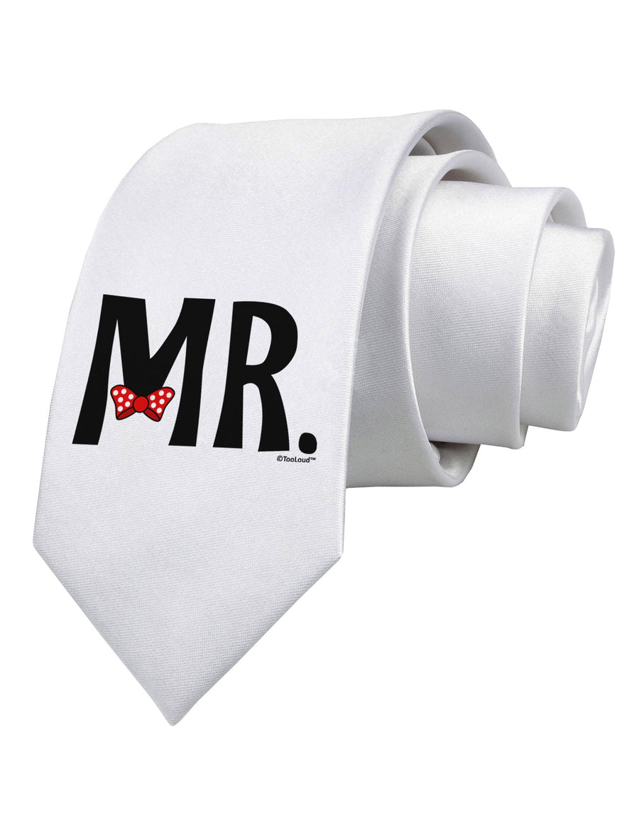 Matching Mr and Mrs Design - Mr Bow Tie Printed White Necktie by TooLoud