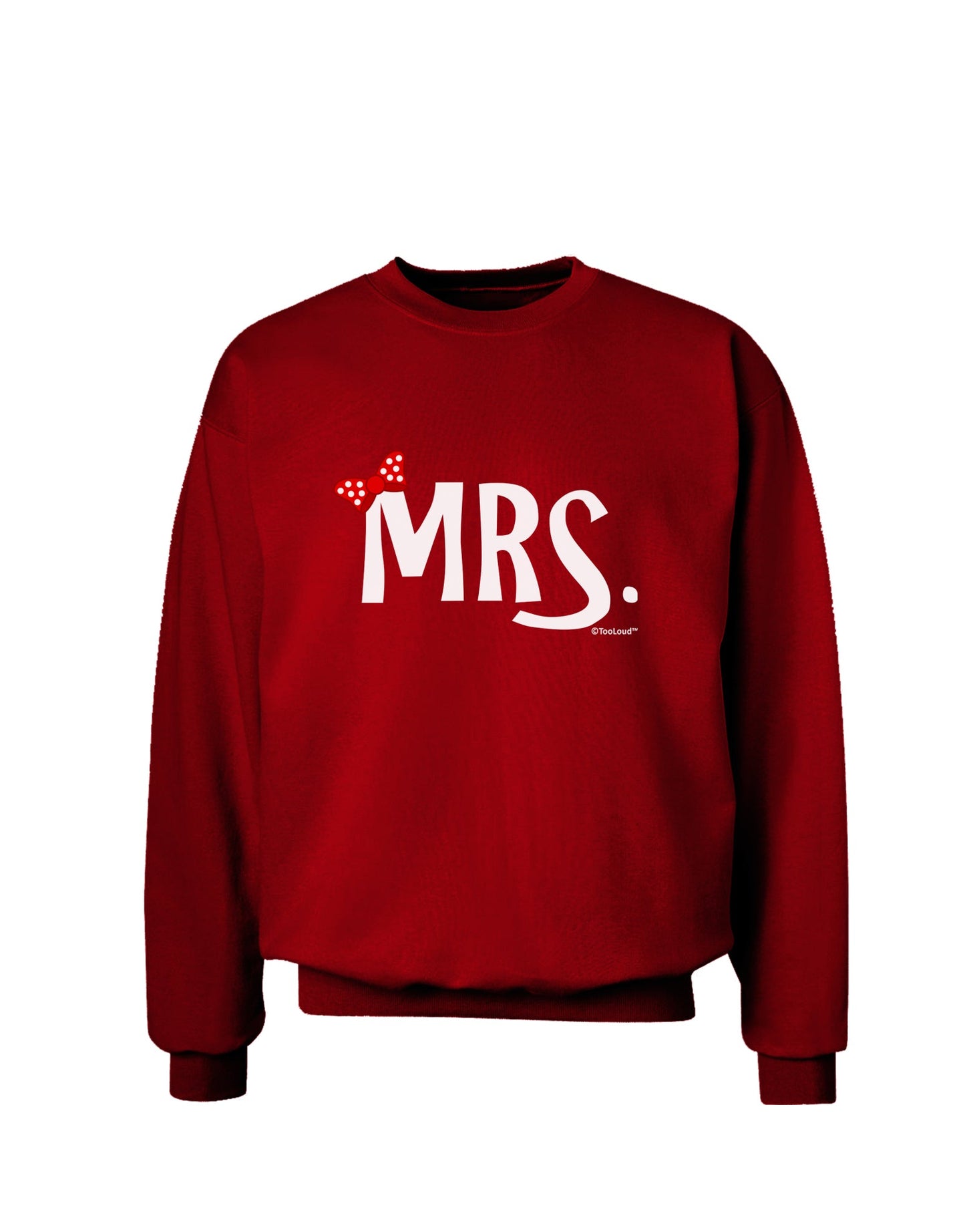 Matching Mr and Mrs Design - Mrs Bow Adult Dark Sweatshirt by TooLoud-Sweatshirts-TooLoud-Deep-Red-Small-Davson Sales