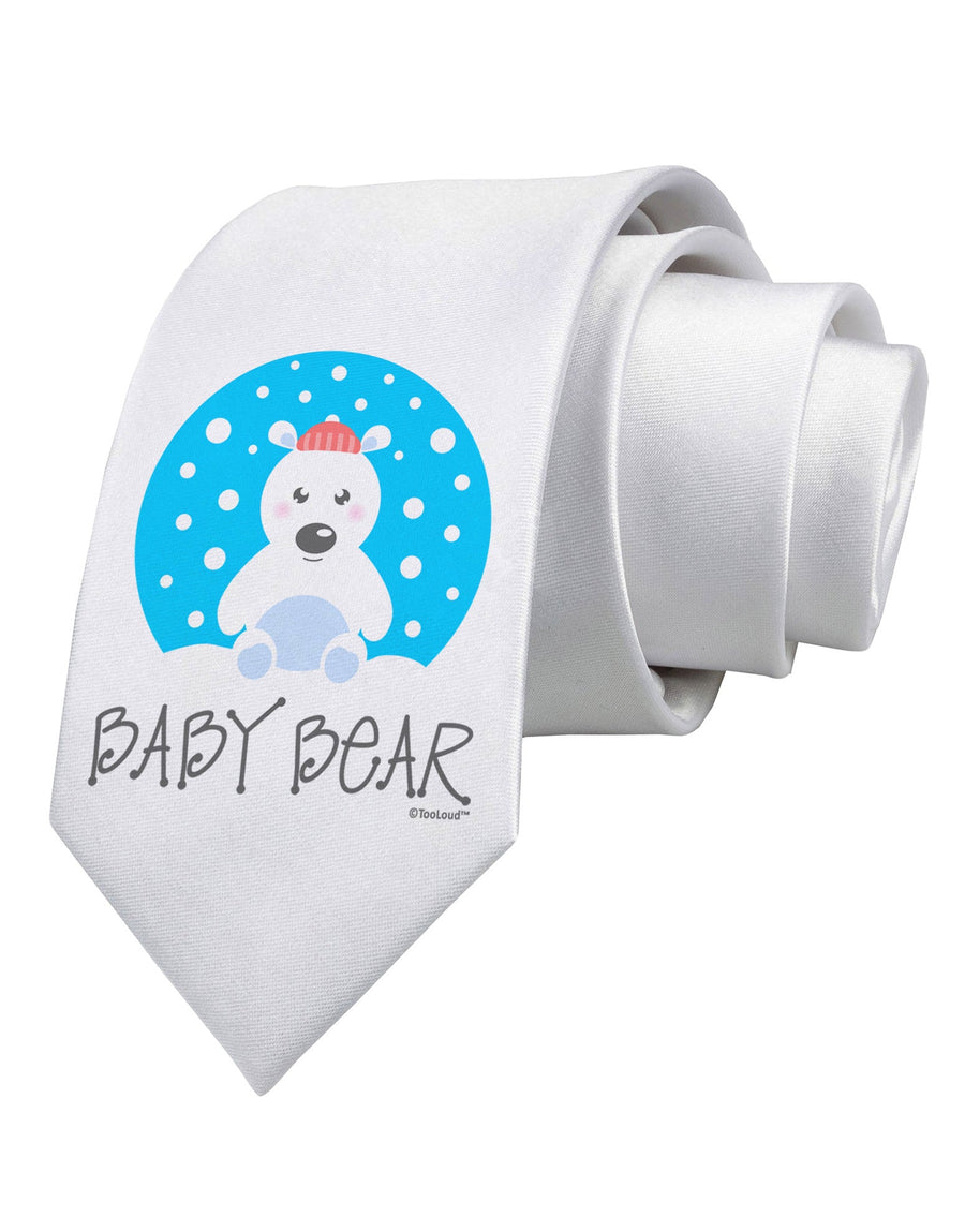 Matching Polar Bear Family - Baby Bear Printed White Necktie by TooLoud