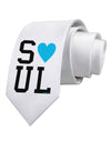 Matching Soulmate Design - Soul - Blue Printed White Necktie by TooLoud