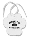 Mathletic Department Distressed Paw Print Shaped Ornament by TooLoud-Ornament-TooLoud-White-Davson Sales