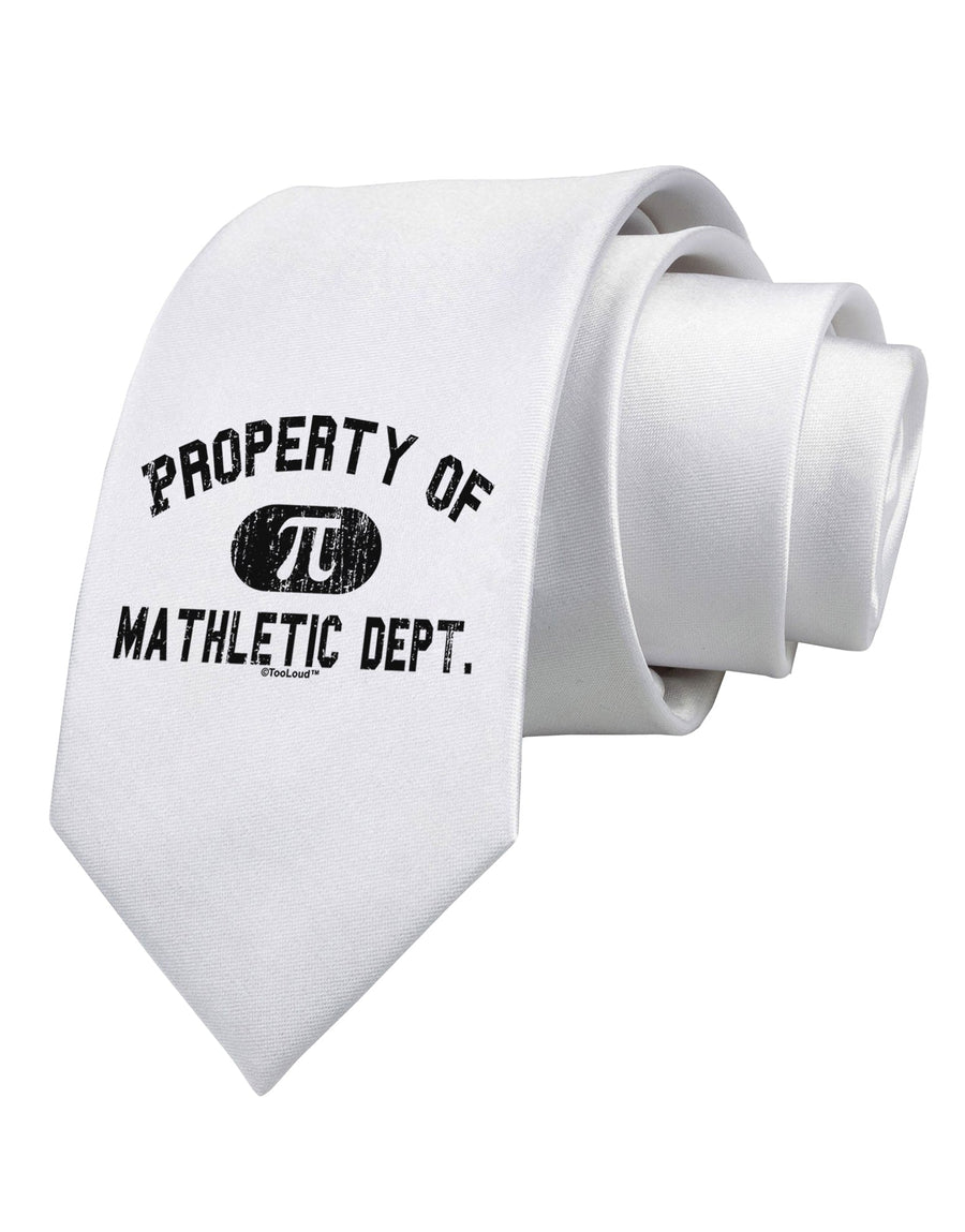 Mathletic Department Distressed Printed White Necktie by TooLoud