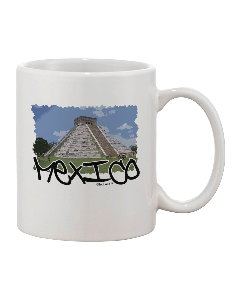 Mayan Temple Cut-out Printed 11 oz Coffee Mug - Expertly Crafted by TooLoud-11 OZ Coffee Mug-TooLoud-White-Davson Sales