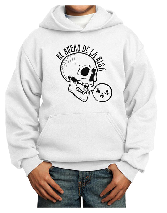 Me Muero De La Risa Skull Youth Hoodie Pullover Sweatshirt-Youth Hoodie-TooLoud-White-XS-Davson Sales