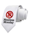 Meatless Monday Printed White Necktie by TooLoud