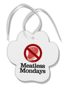 Meatless Mondays Paw Print Shaped Ornament by TooLoud-Ornament-TooLoud-White-Davson Sales