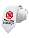 Meatless Mondays Printed White Necktie by TooLoud