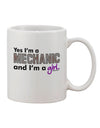 Mechanic Girl Printed 11 oz Coffee Mug - Expertly Crafted Drinkware-11 OZ Coffee Mug-TooLoud-White-Davson Sales