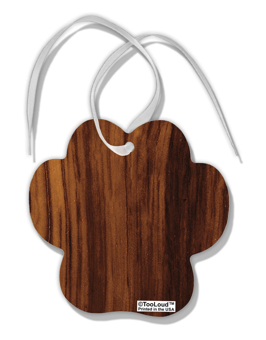 Medium Wood Look Paw Print Shaped Ornament All Over Print by TooLoud-Ornament-TooLoud-White-Davson Sales