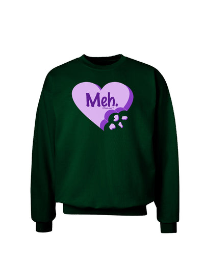 Meh Candy Heart Purple - Valentines Day Adult Dark Sweatshirt by TooLoud-Sweatshirts-TooLoud-Deep-Forest-Green-Small-Davson Sales