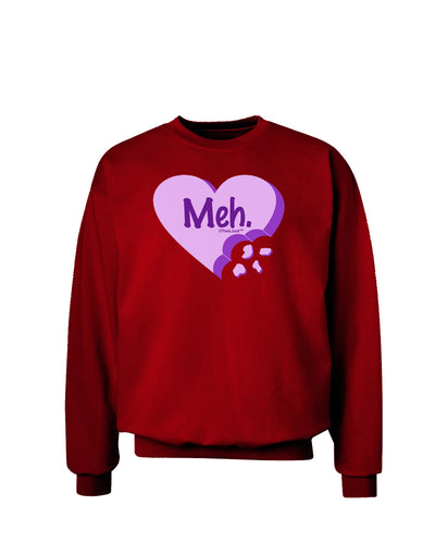 Meh Candy Heart Purple - Valentines Day Adult Dark Sweatshirt by TooLoud-Sweatshirts-TooLoud-Deep-Red-Small-Davson Sales