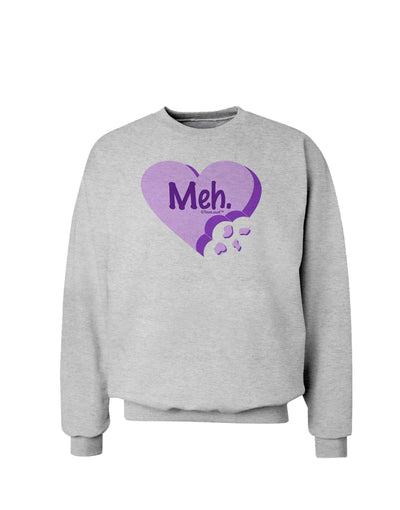 Meh Candy Heart Purple - Valentines Day Sweatshirt by TooLoud-Sweatshirts-TooLoud-AshGray-Small-Davson Sales