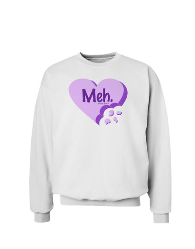 Meh Candy Heart Purple - Valentines Day Sweatshirt by TooLoud-Sweatshirts-TooLoud-White-Small-Davson Sales