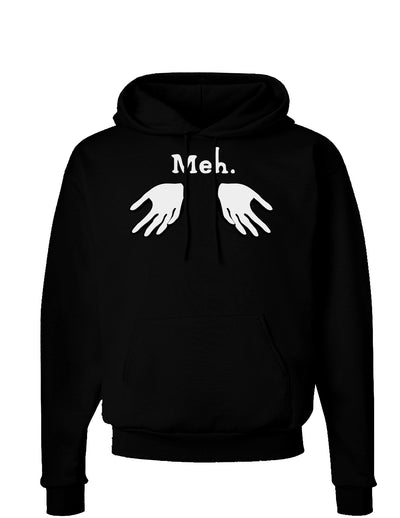 Meh with Hands Dark Hoodie Sweatshirt-Hoodie-TooLoud-Black-Small-Davson Sales