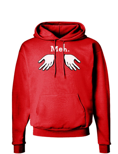 Meh with Hands Dark Hoodie Sweatshirt-Hoodie-TooLoud-Red-Small-Davson Sales