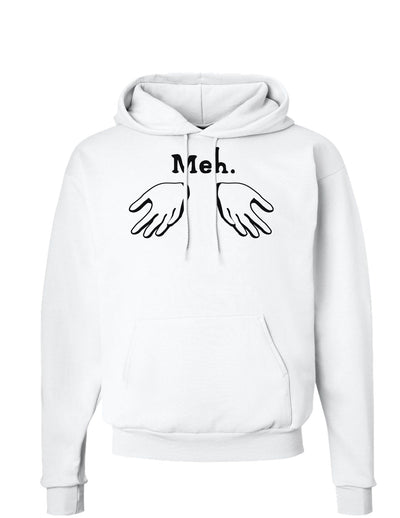 Meh with Hands Hoodie Sweatshirt-Hoodie-TooLoud-White-Small-Davson Sales