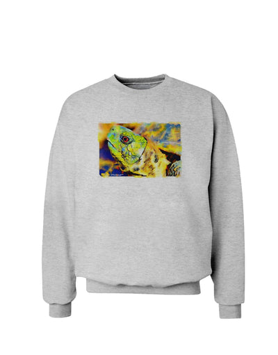 Menacing Turtle Watercolor Sweatshirt-Sweatshirts-TooLoud-AshGray-Small-Davson Sales