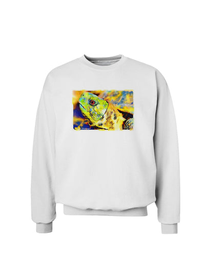 Menacing Turtle Watercolor Sweatshirt-Sweatshirts-TooLoud-White-Small-Davson Sales