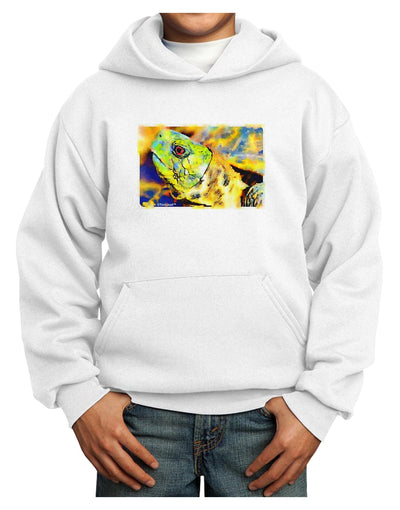 Menacing Turtle Watercolor Youth Hoodie Pullover Sweatshirt-Youth Hoodie-TooLoud-White-XS-Davson Sales