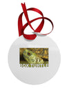 Menacing Turtle with Text Circular Metal Ornament-Ornament-TooLoud-White-Davson Sales